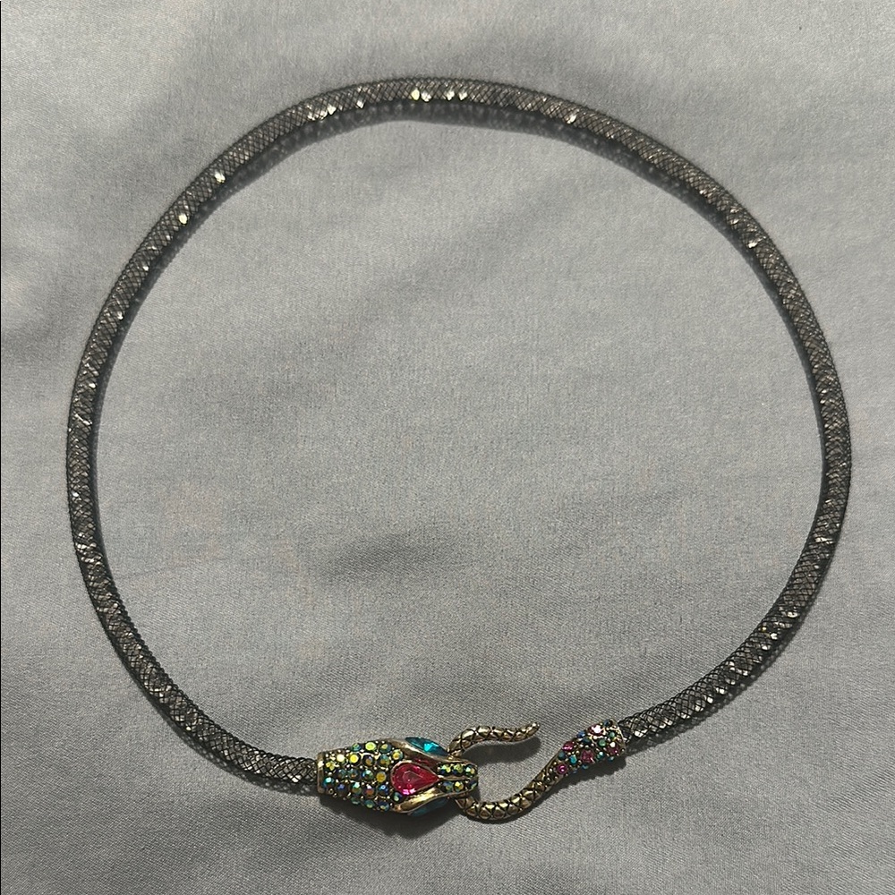 Betsey Johnson Pave Snake Mesh Collar Necklace